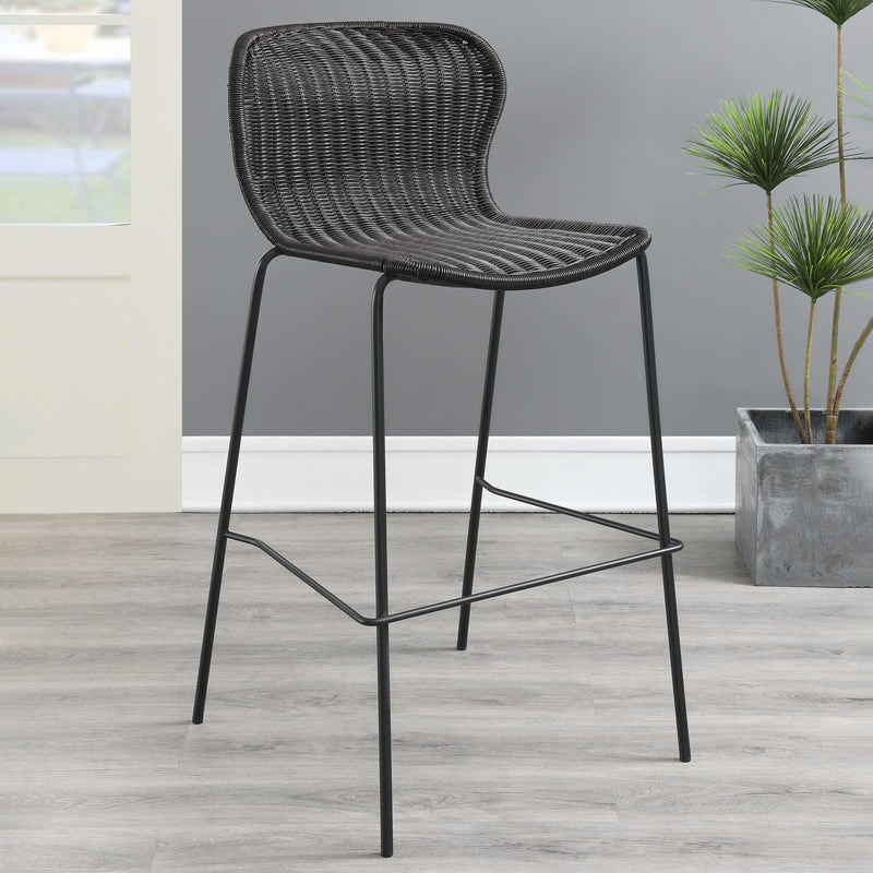Mckinley Faux Rattan Metal Bar Chair Brown (Set of 2) - alternate view