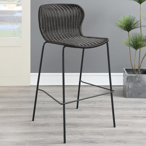 Mckinley Faux Rattan Metal Bar Chair Brown (Set of 2) - alternate view