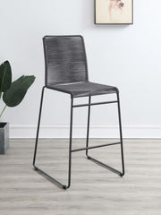 Jerome Woven Rope Metal Bar Chair Charcoal (Set of 2) - alternate view