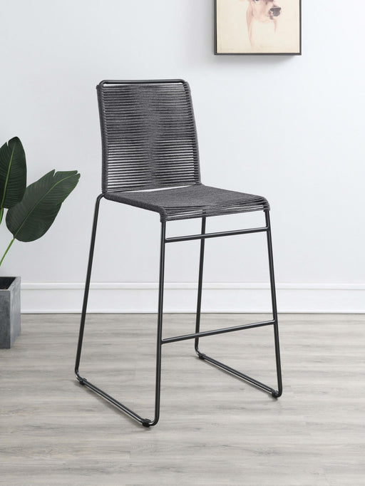 Jerome Woven Rope Metal Bar Chair Charcoal (Set of 2) - alternate view