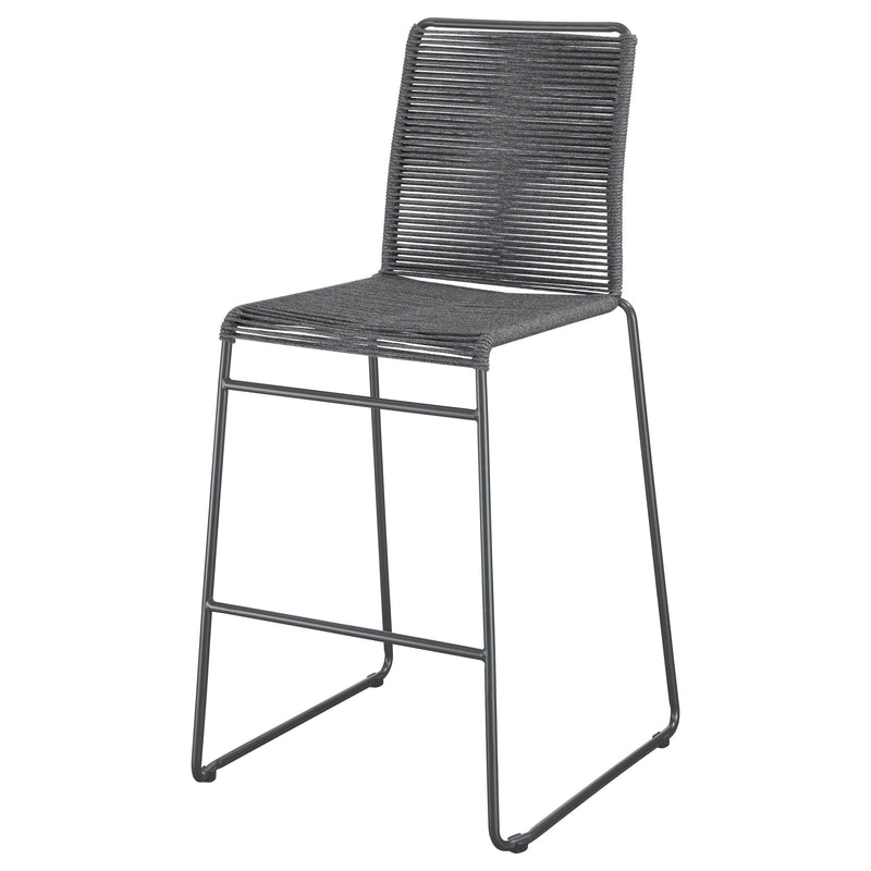 Jerome Woven Rope Metal Bar Chair Charcoal (Set of 2) - detail 5