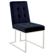 Cisco Velvet Upholstered Dining Side Chair Chrome (Set of 2) - detail 3