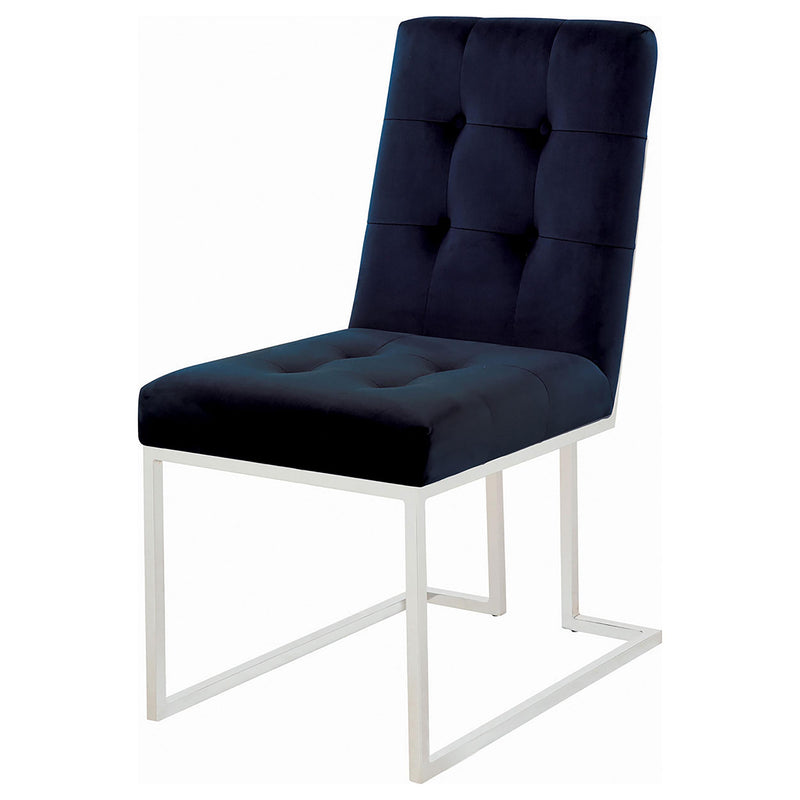 Cisco Velvet Upholstered Dining Side Chair Chrome (Set of 2) - detail 4
