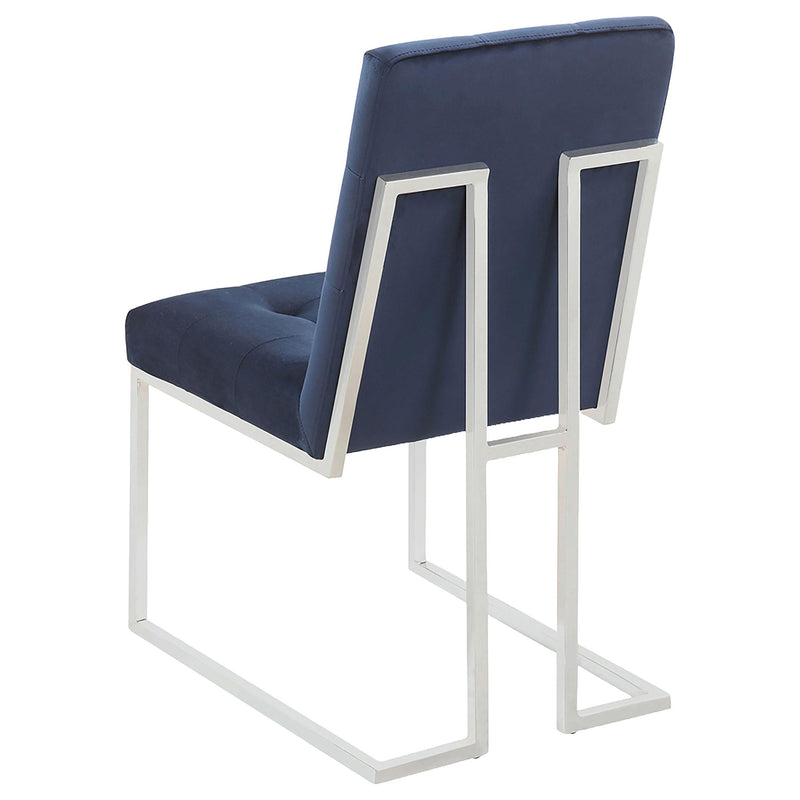 Cisco Velvet Upholstered Dining Side Chair Chrome (Set of 2) - detail 6