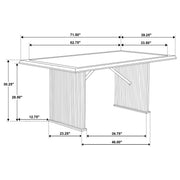 Sherwood 72-inch Rectangular Dining Table Brown - detail 7