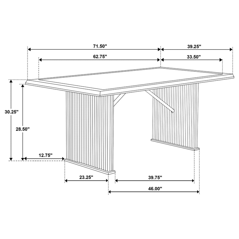 Sherwood 72-inch Rectangular Dining Table Brown - detail 7