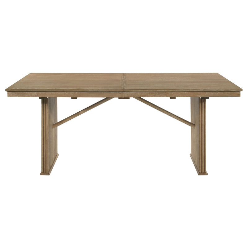 Adina 89-inch Extension Dining Table Distressed Light Brown - detail 5