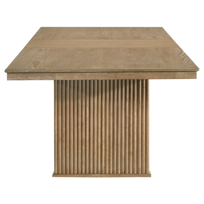 Adina 89-inch Extension Dining Table Distressed Light Brown - detail 6
