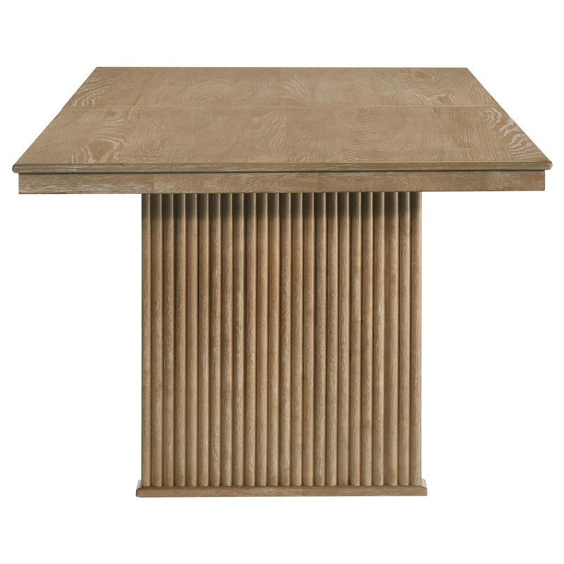Adina 89-inch Extension Dining Table Distressed Light Brown - detail 7