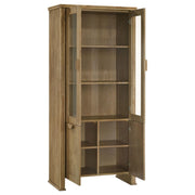 Adina 77-inch Tall Display Cabinet Distressed Light Brown - detail 3