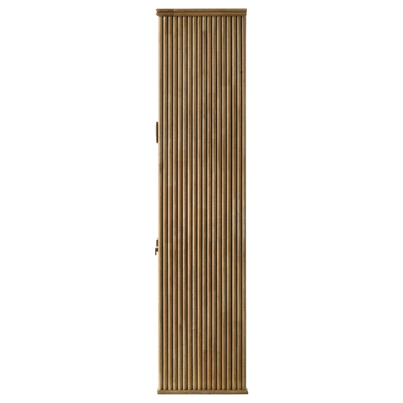 Adina 77-inch Tall Display Cabinet Distressed Light Brown - detail 7