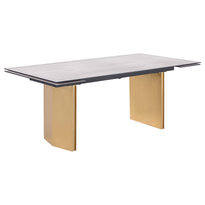 Vesa 97-inch Glass Top Extension Dining Table Beige - detail 3