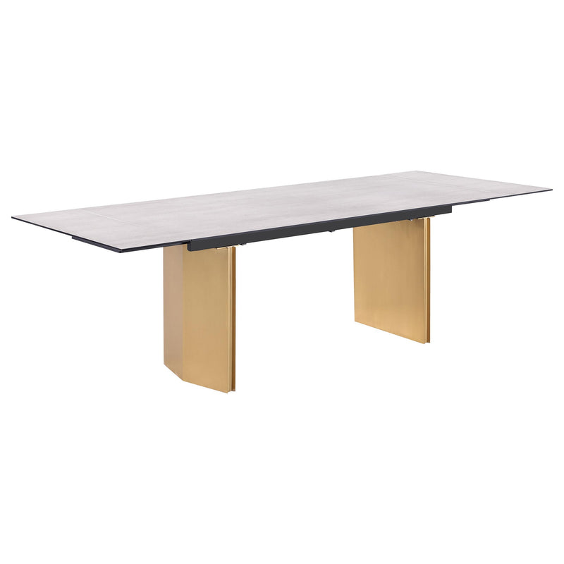 Vesa 97-inch Glass Top Extension Dining Table Beige - detail 4