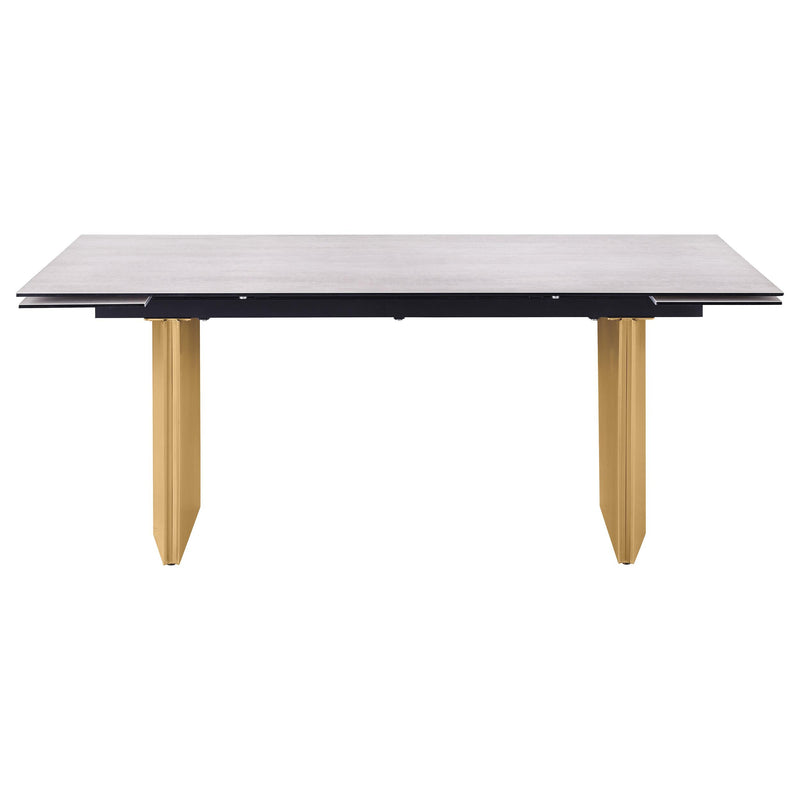 Vesa 97-inch Glass Top Extension Dining Table Beige - detail 5
