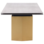 Vesa 97-inch Glass Top Extension Dining Table Beige - detail 7