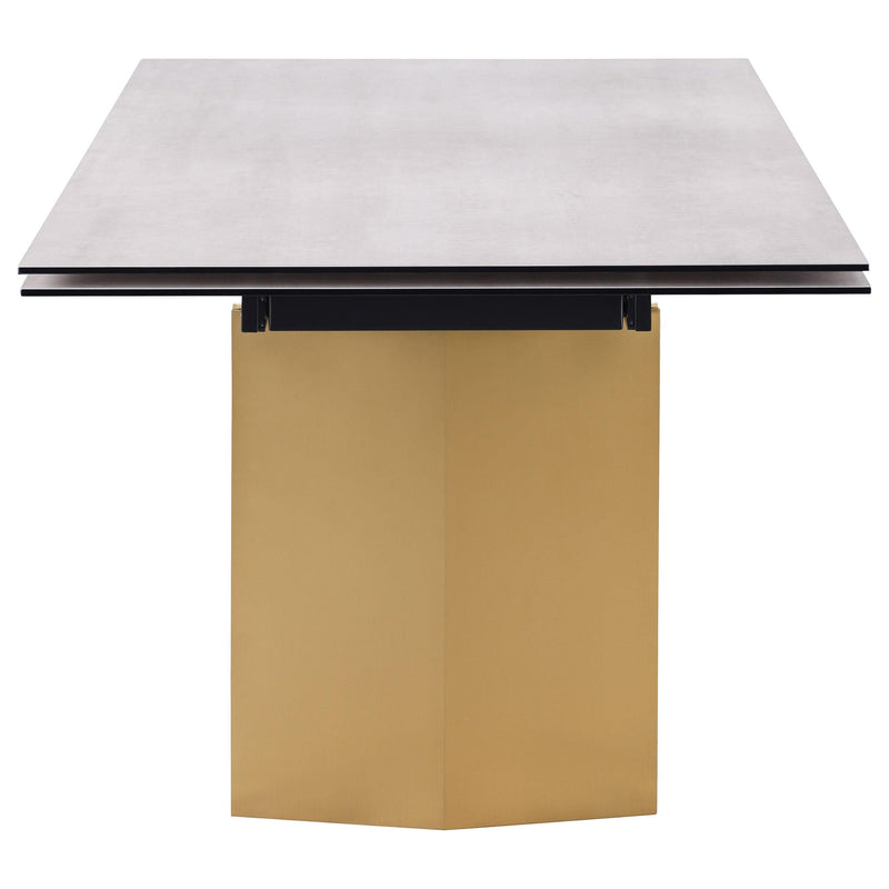 Vesa 97-inch Glass Top Extension Dining Table Beige - detail 7