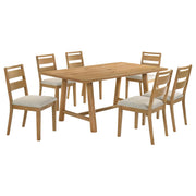 Duncan 7-piece Rectangular Wood Dining Table Set Washed Oak - alternate view