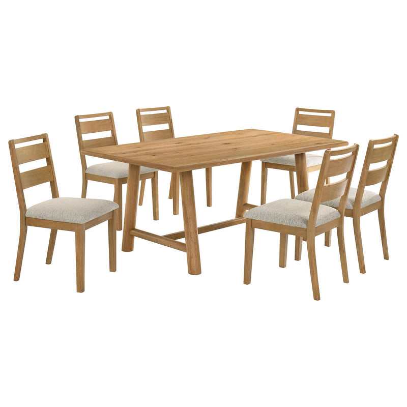 Duncan 7-piece Rectangular Wood Dining Table Set Washed Oak - alternate view