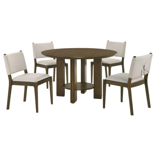 Ottowa 5-piece Round Wood Dining Room Table Set Brown - alternate view