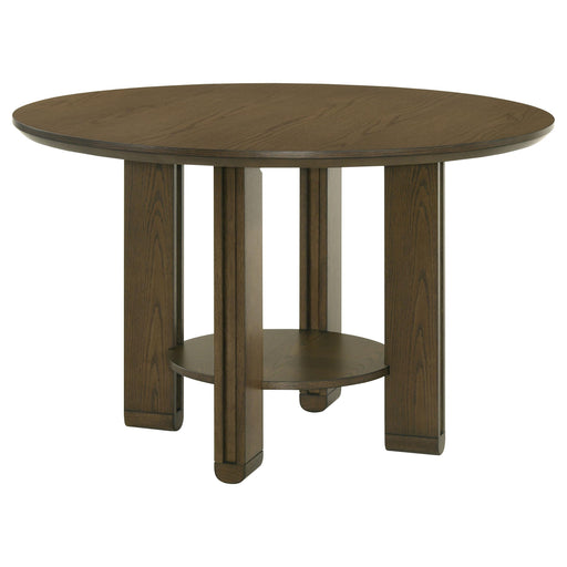 Ottowa 47-inch Round Wood Dining Table with Shelf Brown - alternate view