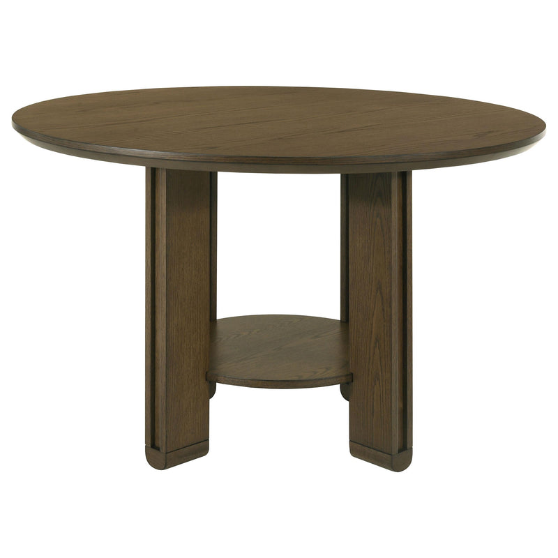 Ottowa 47-inch Round Wood Dining Table with Shelf Brown - detail 3