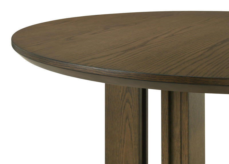 Ottowa 47-inch Round Wood Dining Table with Shelf Brown - detail 5