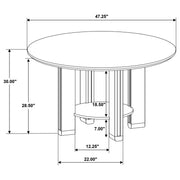 Ottowa 47-inch Round Wood Dining Table with Shelf Brown - detail 7