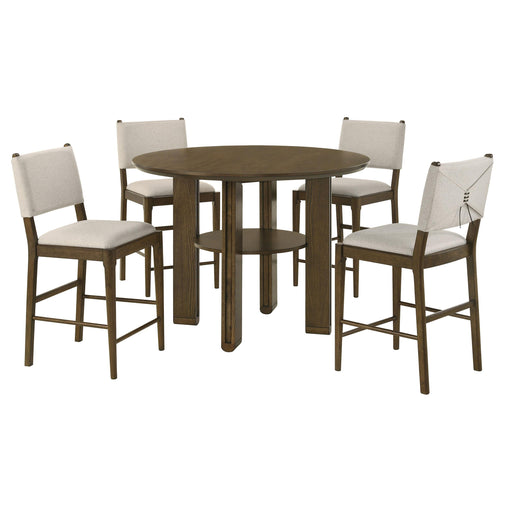 Ottowa 5-piece Round Counter Height Dining Room Set Brown - alternate view