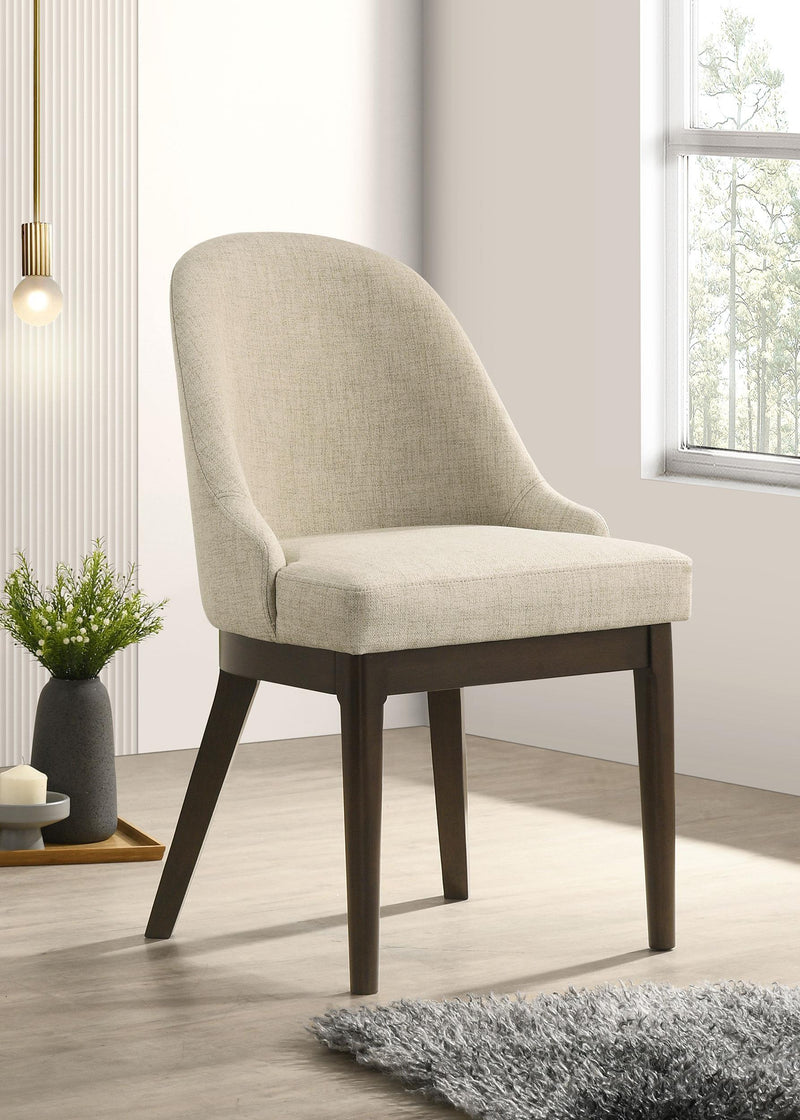 Reseda Upholstered Dining Side Chair Beige (Set of 2) - alternate view