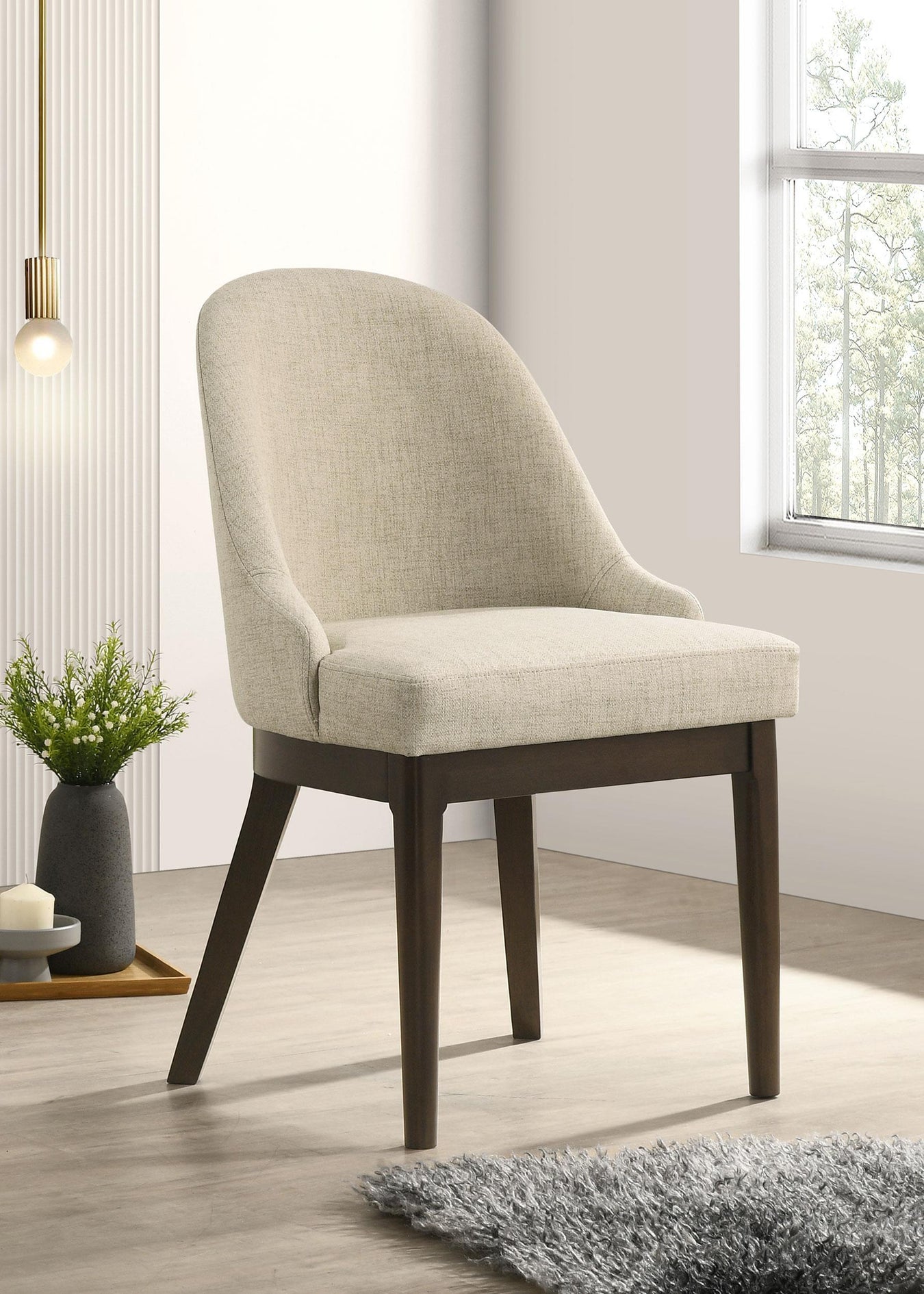 Reseda Upholstered Dining Side Chair Beige (Set of 2) - alternate view