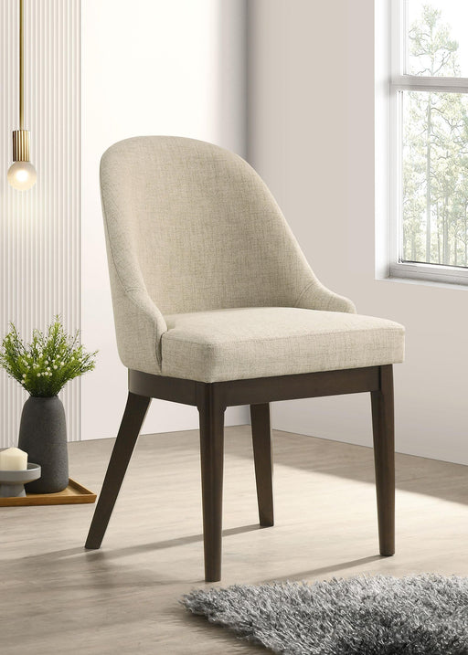Reseda Upholstered Dining Side Chair Beige (Set of 2) - alternate view