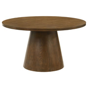 Franklin 54-inch Round Wood Pedestal Base Dining Table Dark Brown - alternate view