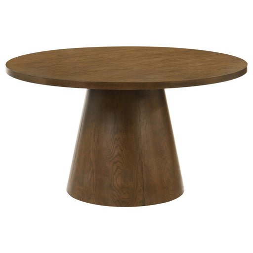 Franklin 54-inch Round Wood Pedestal Base Dining Table Dark Brown - alternate view