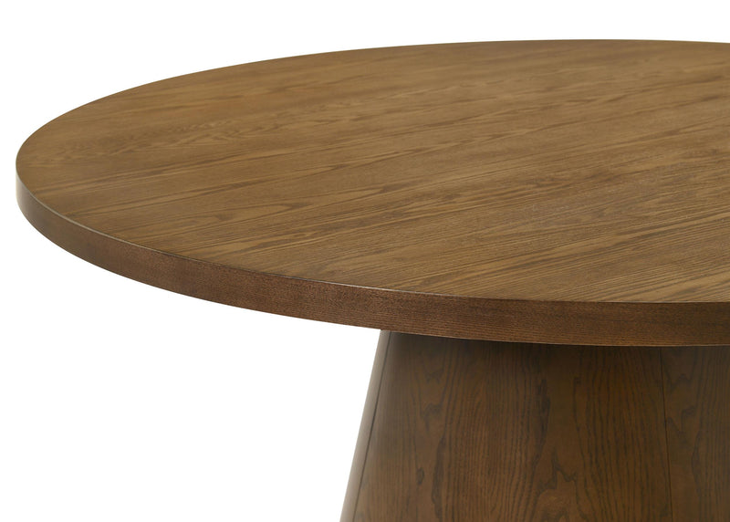 Franklin 54-inch Round Wood Pedestal Base Dining Table Dark Brown - detail 4