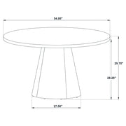Franklin 54-inch Round Wood Pedestal Base Dining Table Dark Brown - detail 6