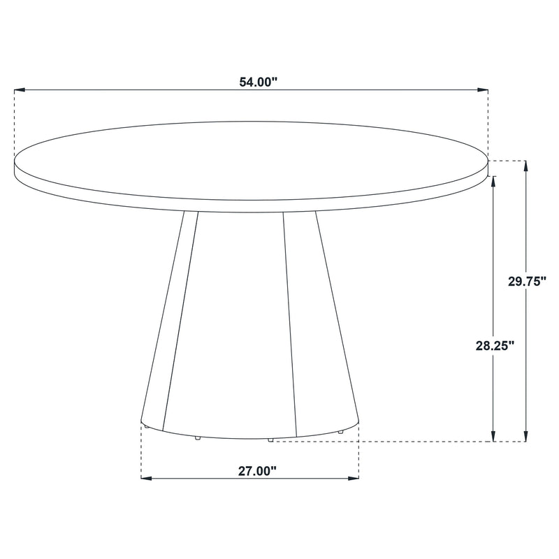Franklin 54-inch Round Wood Pedestal Base Dining Table Dark Brown - detail 6