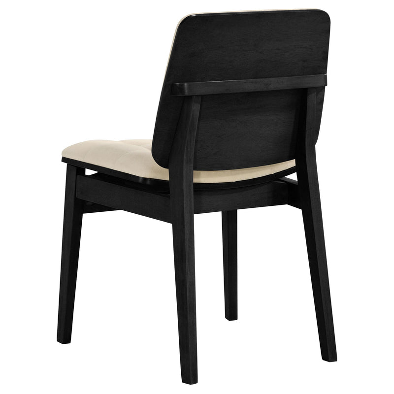 Hamlyn 5-piece Round Wood Dining Set Cream and Black - detail 7