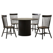 Hamlyn 5-piece Round Wood Dining Set Black - alternate view