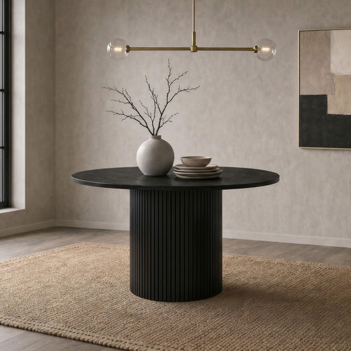 Hamlyn 47-inch Round Wood Dining Room Table Black