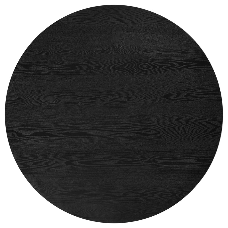 Hamlyn 47-inch Round Wood Dining Room Table Black - detail 3