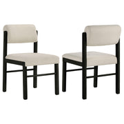 Kehoe Upholstered Dining Side Chair Cream and Black (Set of 2)