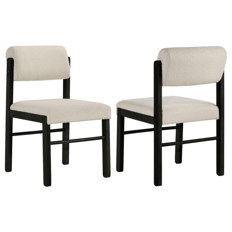 Kehoe Upholstered Dining Side Chair Cream and Black (Set of 2)