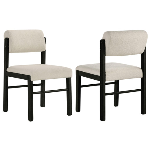 Kehoe Upholstered Dining Side Chair Cream and Black (Set of 2)