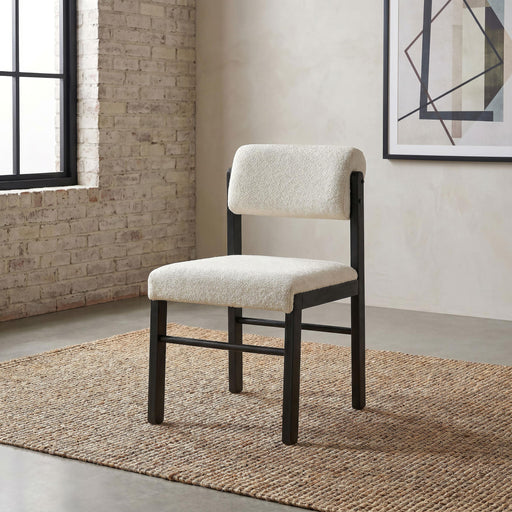 Kehoe Upholstered Dining Side Chair Cream and Black (Set of 2) - alternate view