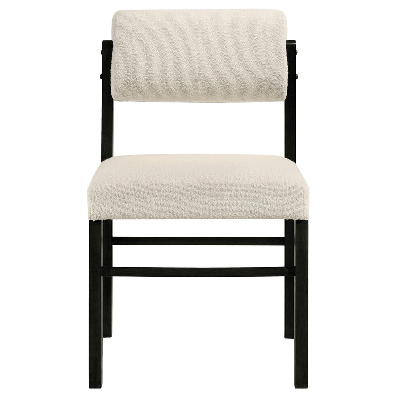 Kehoe Upholstered Dining Side Chair Cream and Black (Set of 2) - detail 4