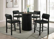 Hamlyn 5-piece Round Wood Counter Height Dining Set Black