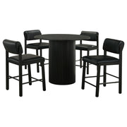 Hamlyn 5-piece Round Wood Counter Height Dining Set Black - alternate view