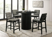 Hamlyn 5-piece Round Wood Counter Height Dining Set Grey and Black