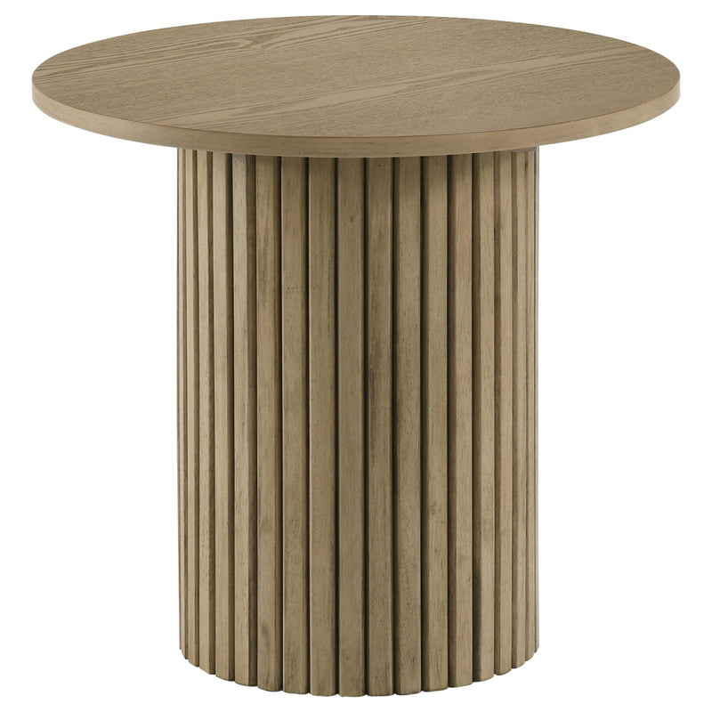 Hamlyn 5-piece Round Wood Counter Height Dining Set Cream and Natural Oak - detail 3
