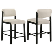 Kehoe Upholstered Counter Height Chair Cream and Black (Set of 2)